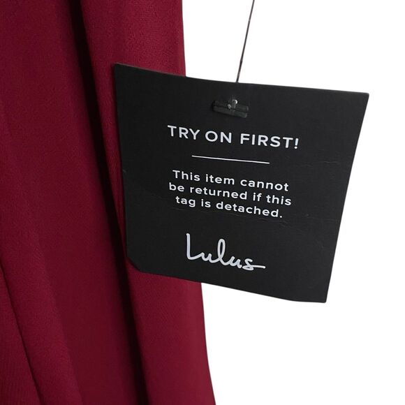 Lulus Cause for Commotion Maxi Dress Womens S Red Pleated Bustier Formal Gown - Picture 13 of 14